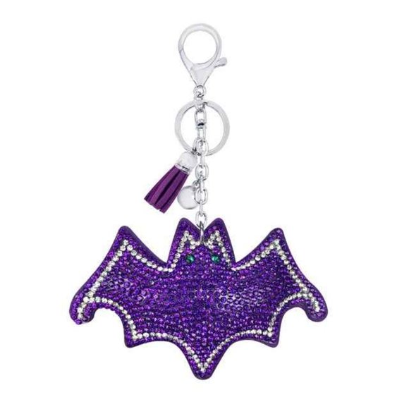 Bat Shaped Rhinestone Embellished Keychain/Bag Charm NWT - Picture 2 of 6